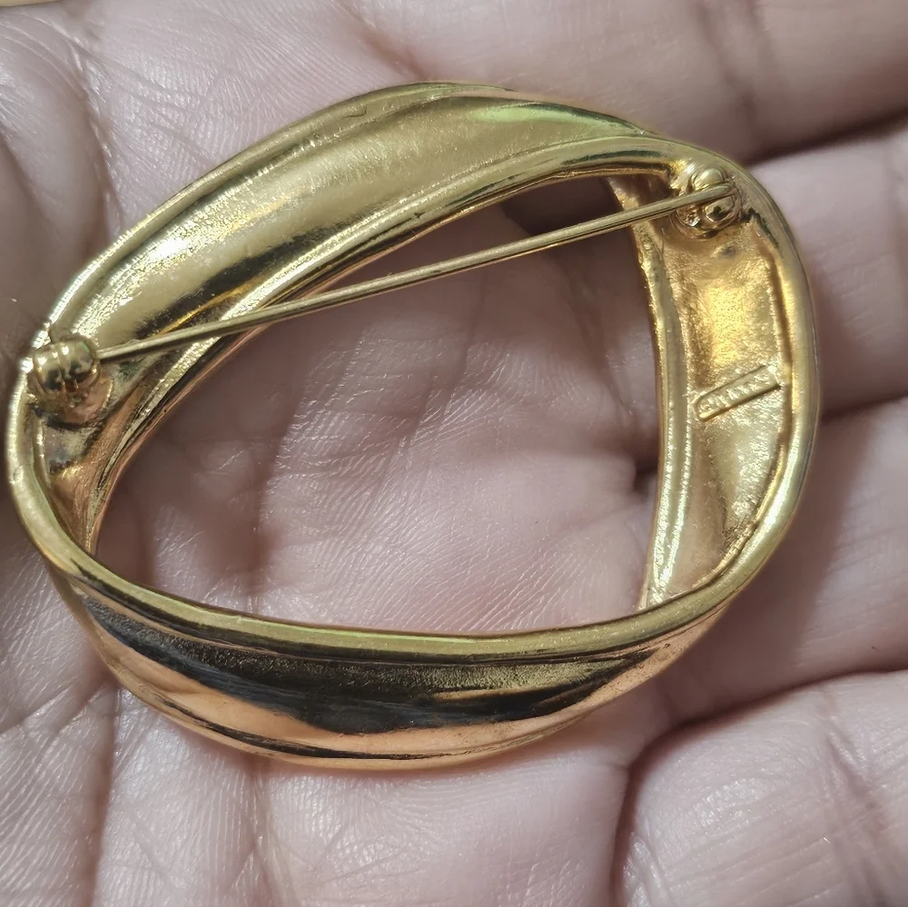 Monet Twisted Gold Brooch